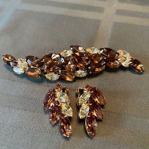 Vintage 1950’s Clip on Earrings and brooche